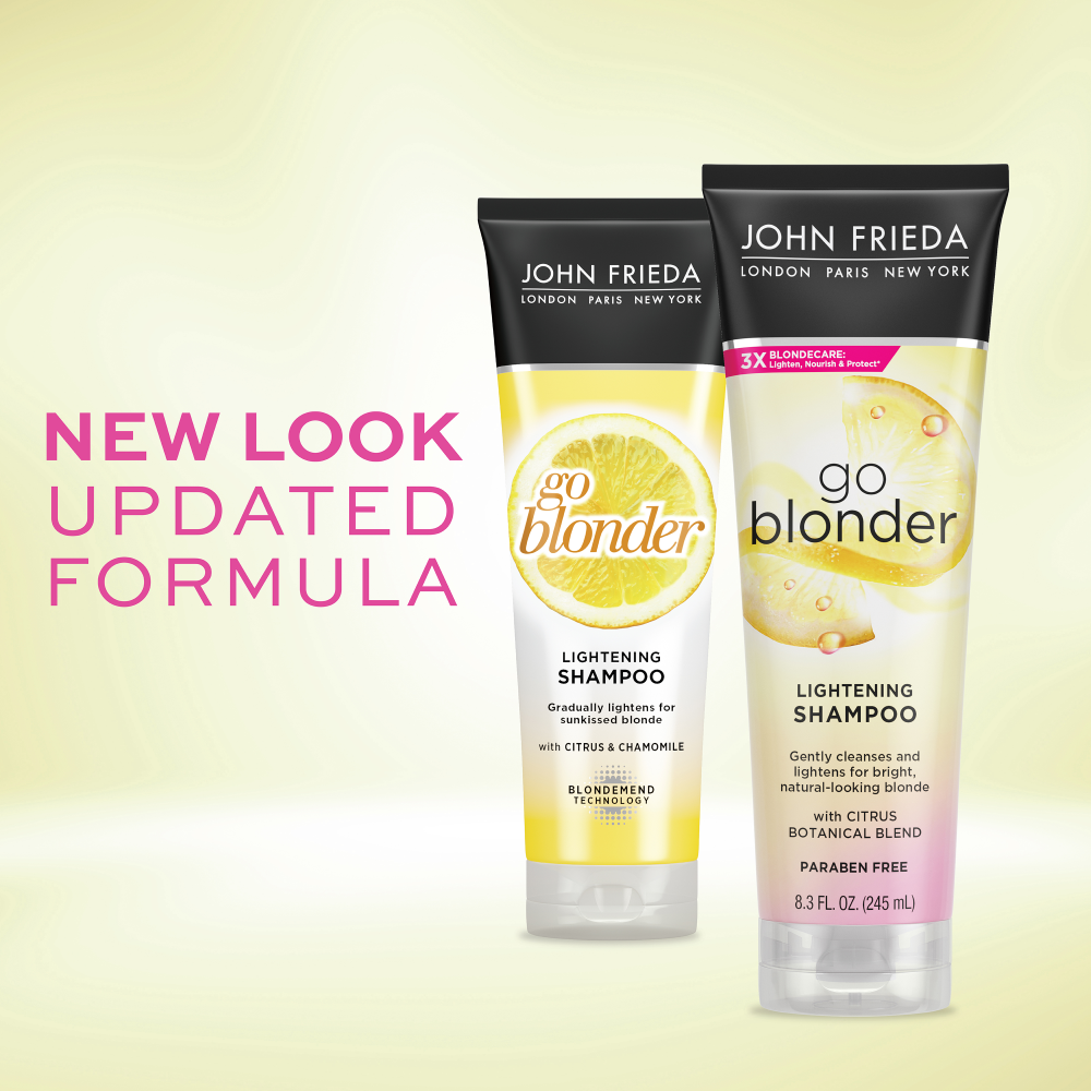 The new Go Blonder Lightening Shampoo packaging - new look, updated formula.