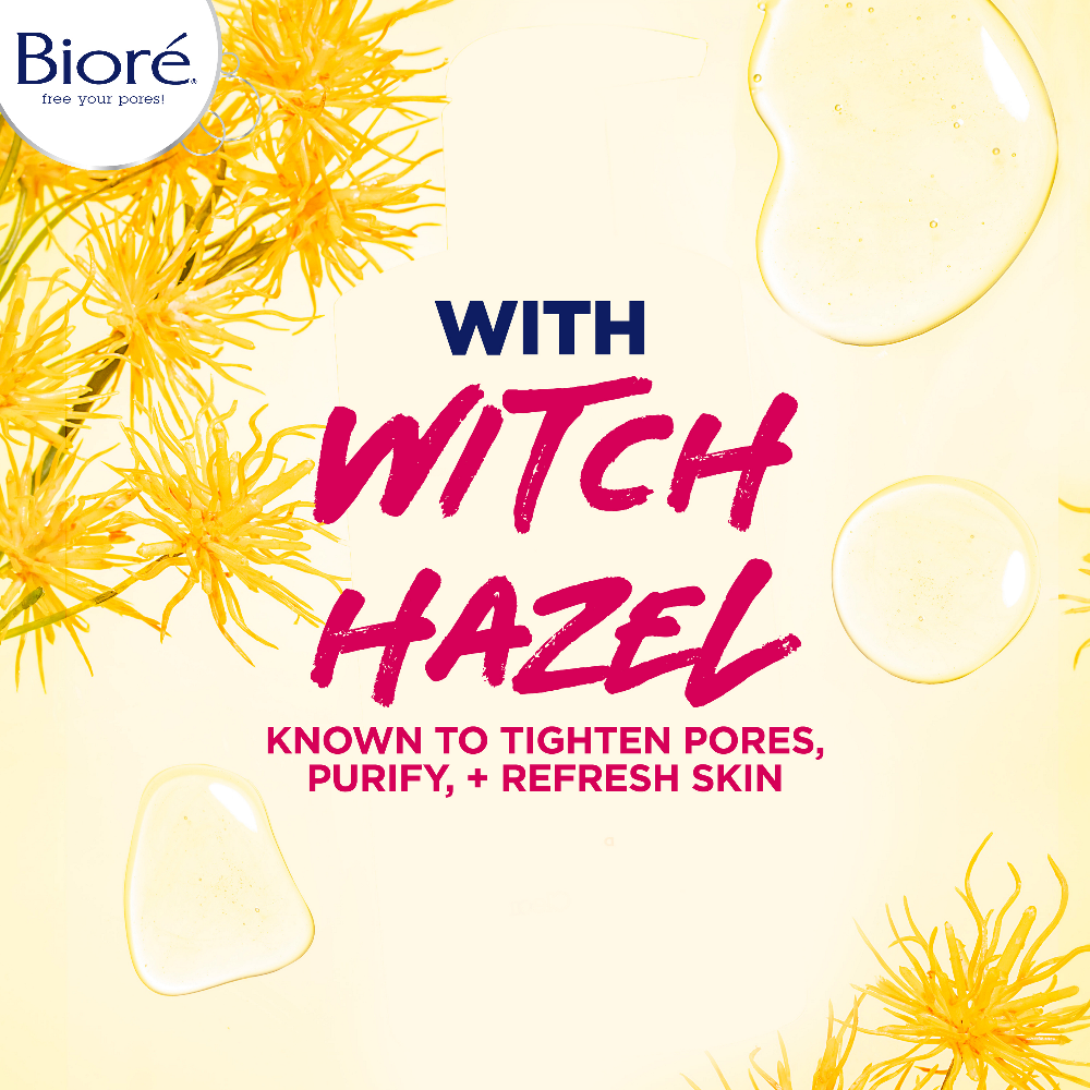 With witch hazel known to tighten pores, purify and refreshen skin.