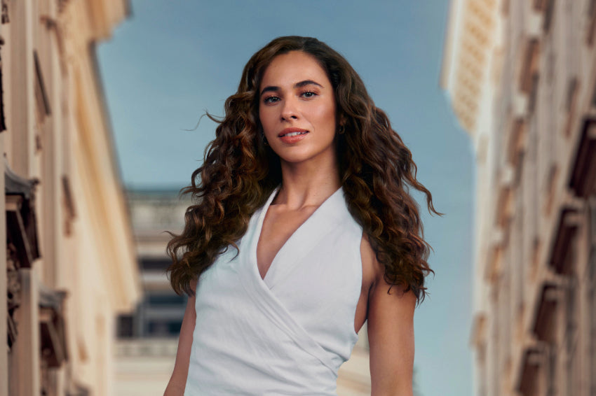 Woman with curly hair