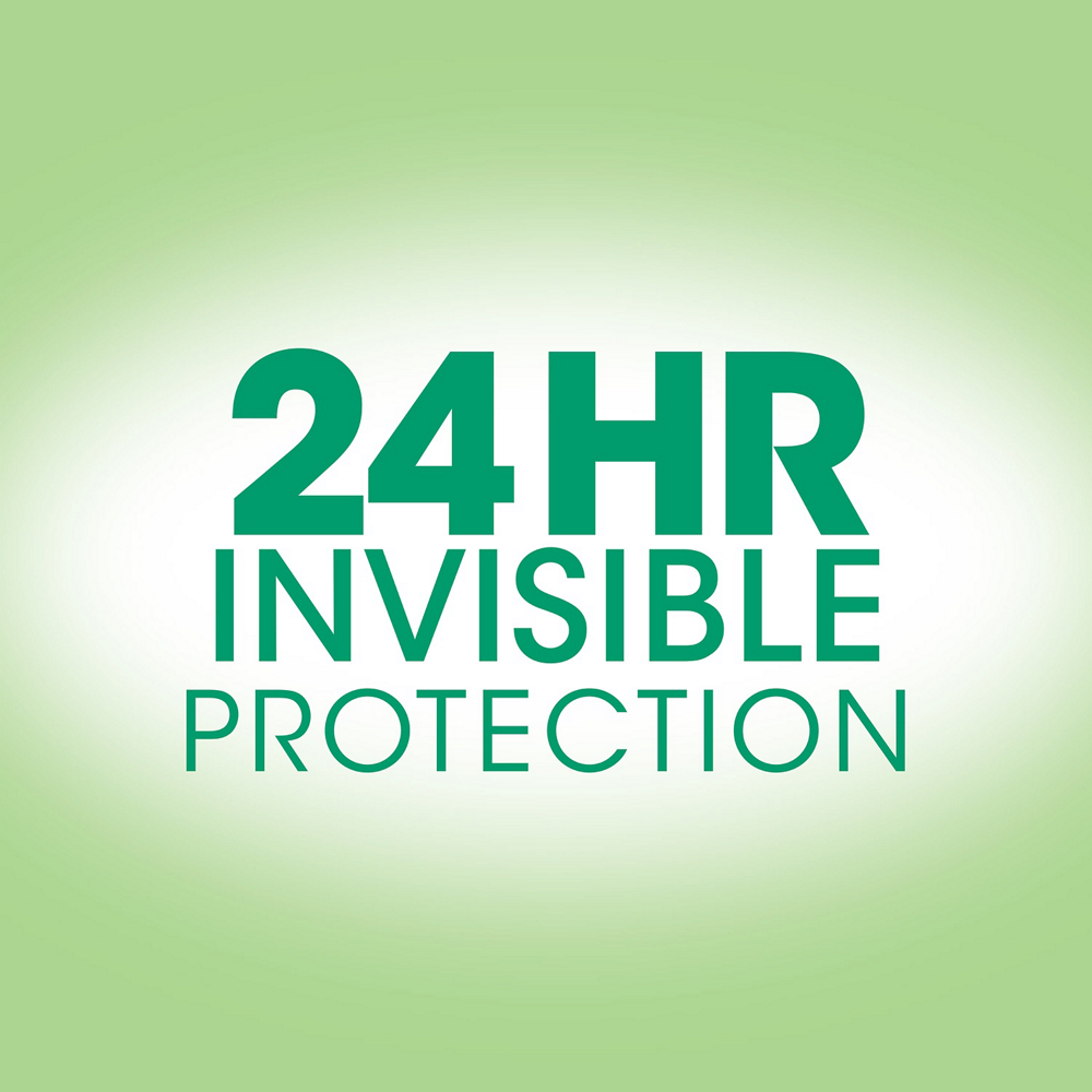 Green and white image with green text that reads 24-hour invisible protection.