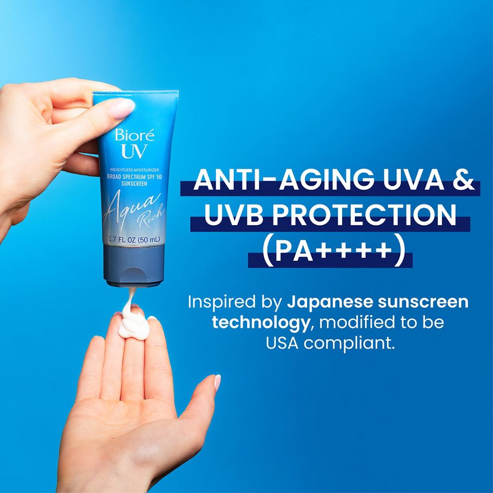 Anti-Aging UVA & UVB Protection (PA++++) inspired by Japanese sunscreen technology, modified to be USA compliant.