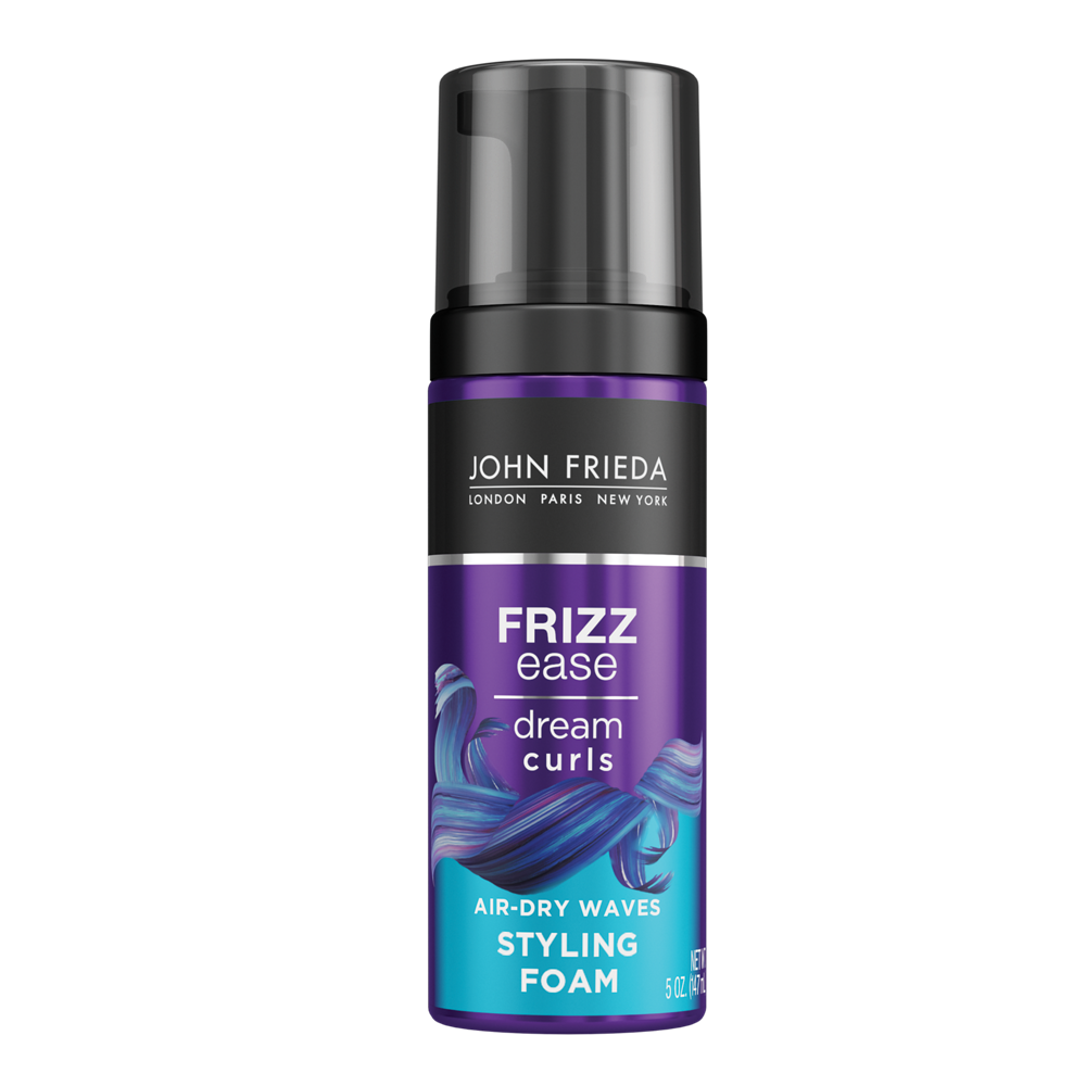 Front of Pack: Frizz Ease Dream Curls Air-Dry Waves Styling Foam.