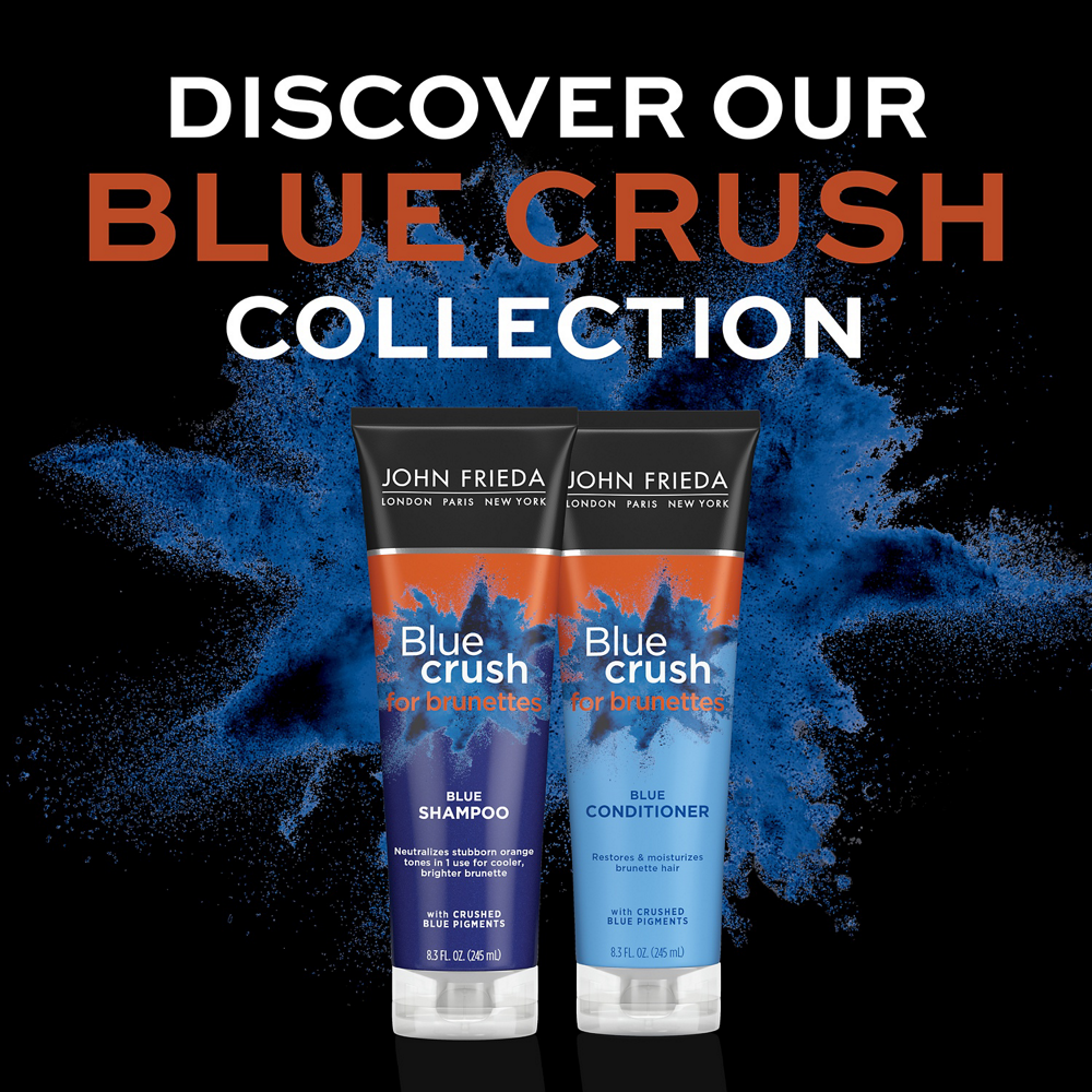 Discover the Blue Crush Collection with Blue Crush for Brunettes Shampoo and Conditioner.