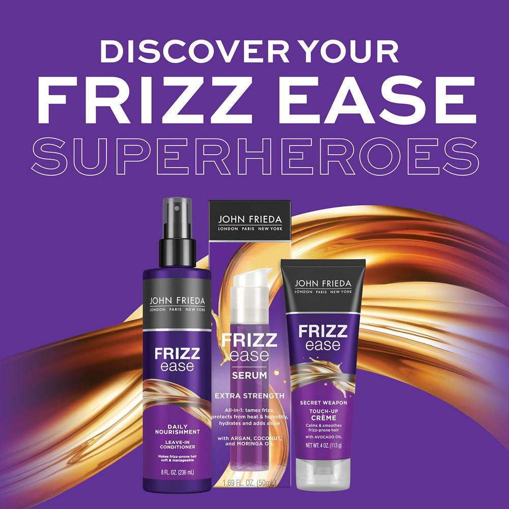Discover your Frizz Ease superheroes, including the Frizz Ease Extra Strength Serum.