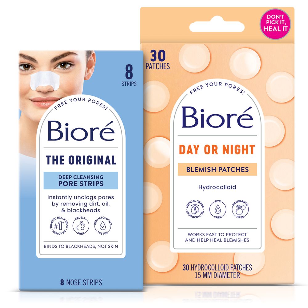 biore original deep cleansing pore strips and day or night blemish patches