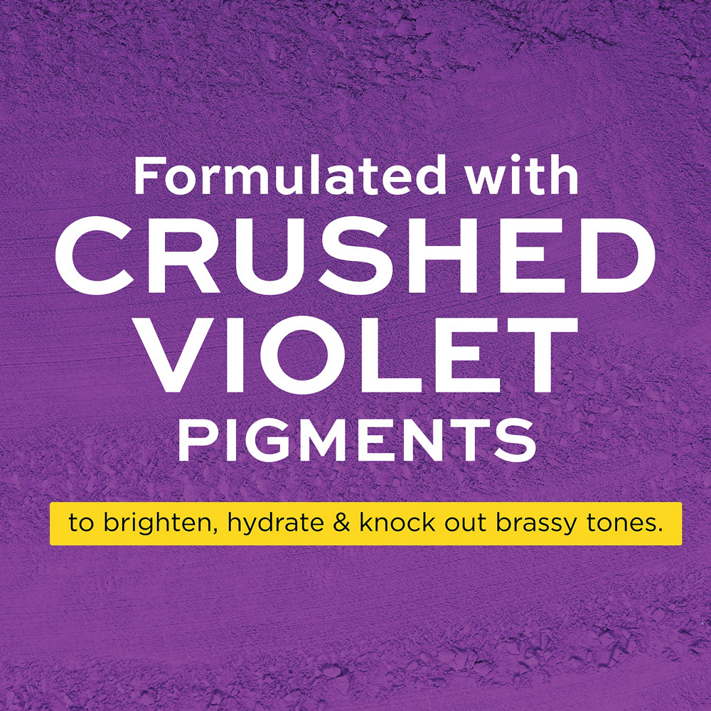 Formulated with crushed violet pigments to brighten, hydrate, and knock out brassy tones