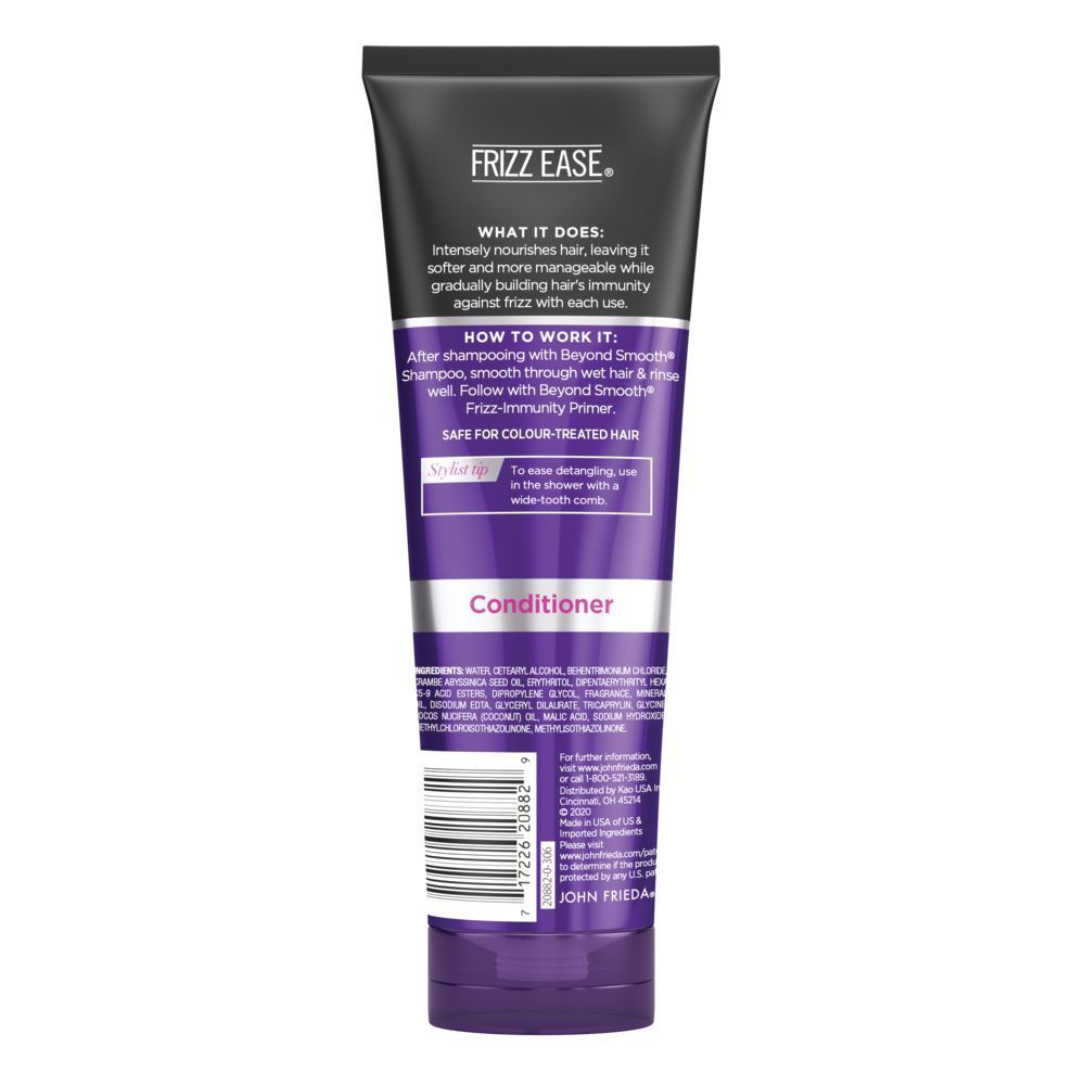 Back of Pack: Frizz Ease Beyond Smooth Frizz-Immunity Conditioner.