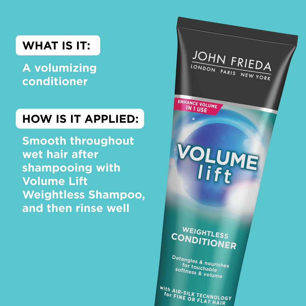 John Frieda Volume Lift Weightless Conditioner what it is, how it's applied.