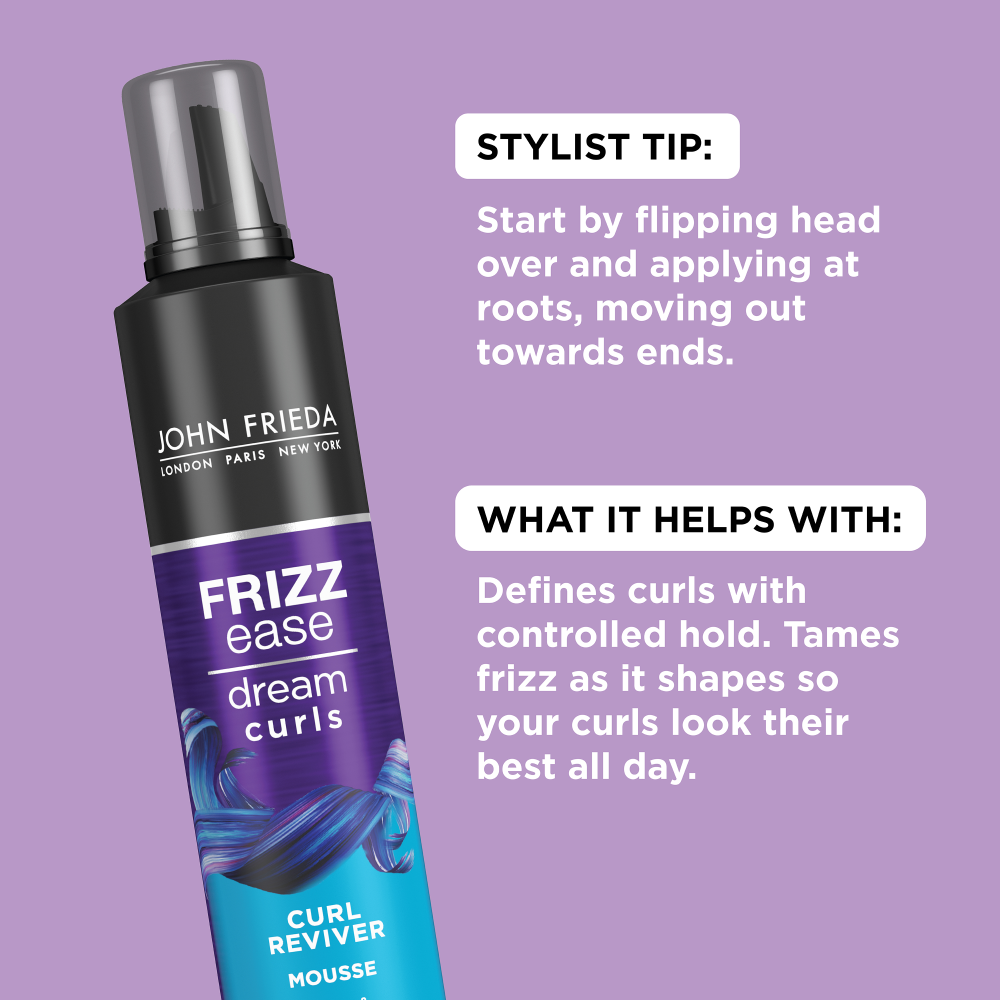 Stylist Tip: Start by flipping head over and applying at roots, moving out towards ends. What it helps with: Defines curls with controlled hold. Tames frizz as it shapes so your curls look their best all day. 