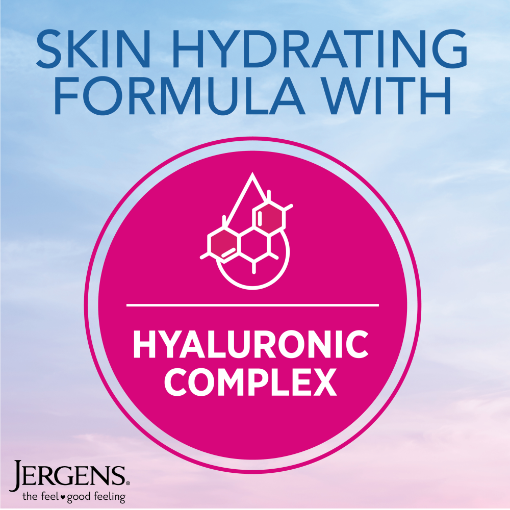 Skin hydrating formula with hyaluronic complex.