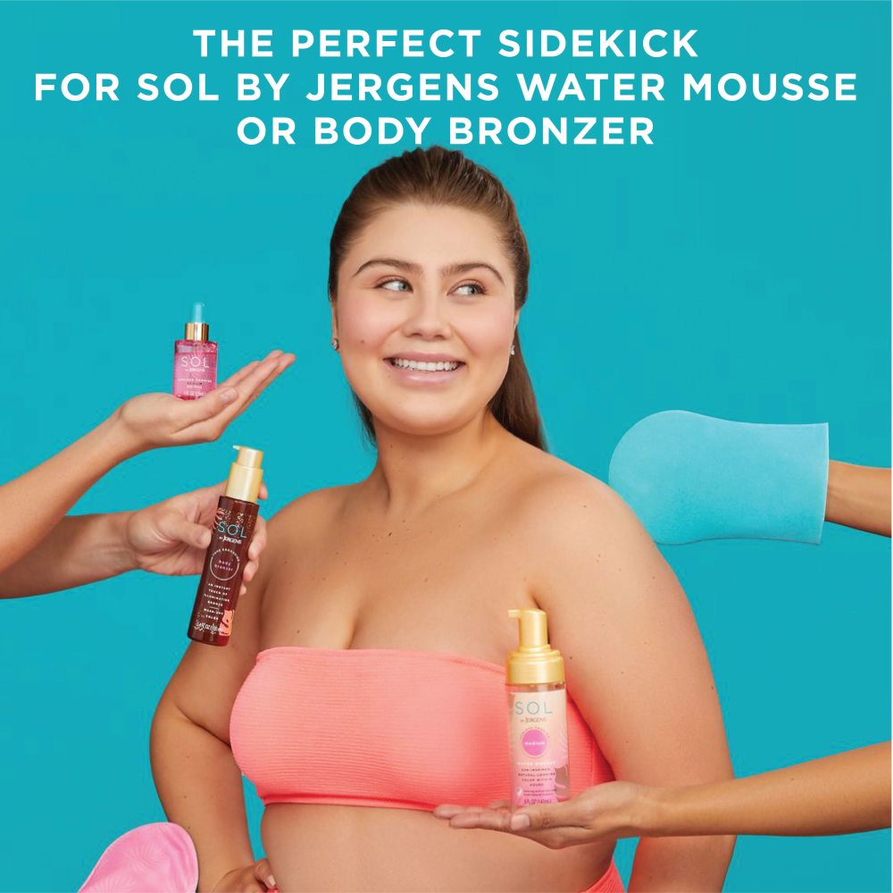 The perfect sidekick for SOL by Jergens water mousse or body bronzer