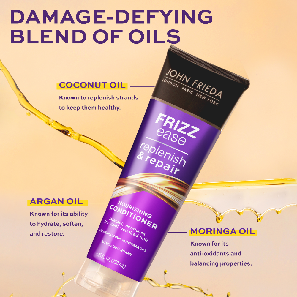 Damage-defying blend of oils. Argan Oil - known for it's ability to hydrate, soften, and restore. Cocnut Oil - known to replenish strands to keep them healthy. Moringa Oil - Know for its ant-oxidants and balancing properties.