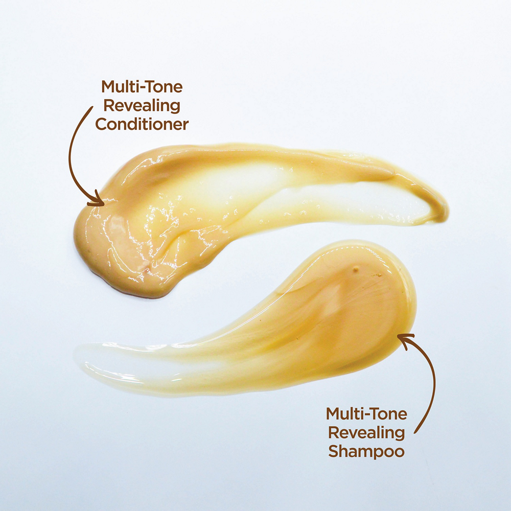 Swatch of the Brilliant Brunette Color Vibrancy Shampoo and Conditioner.